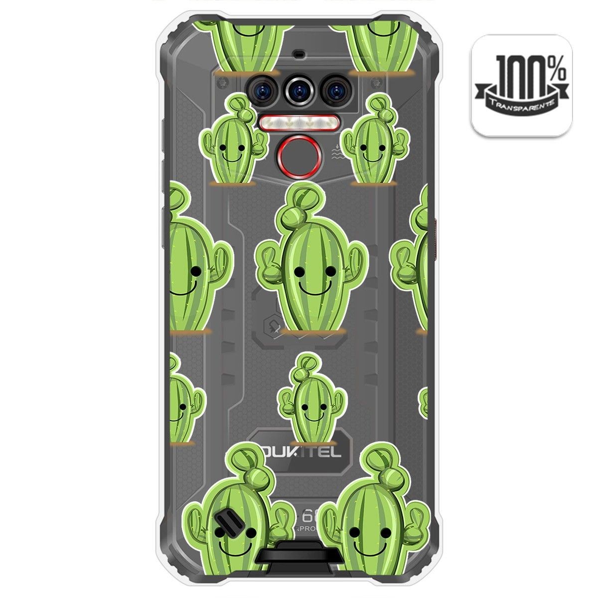 Funda Gel Transparente para Oukitel Wp5 diseño Cactus Dibujos
