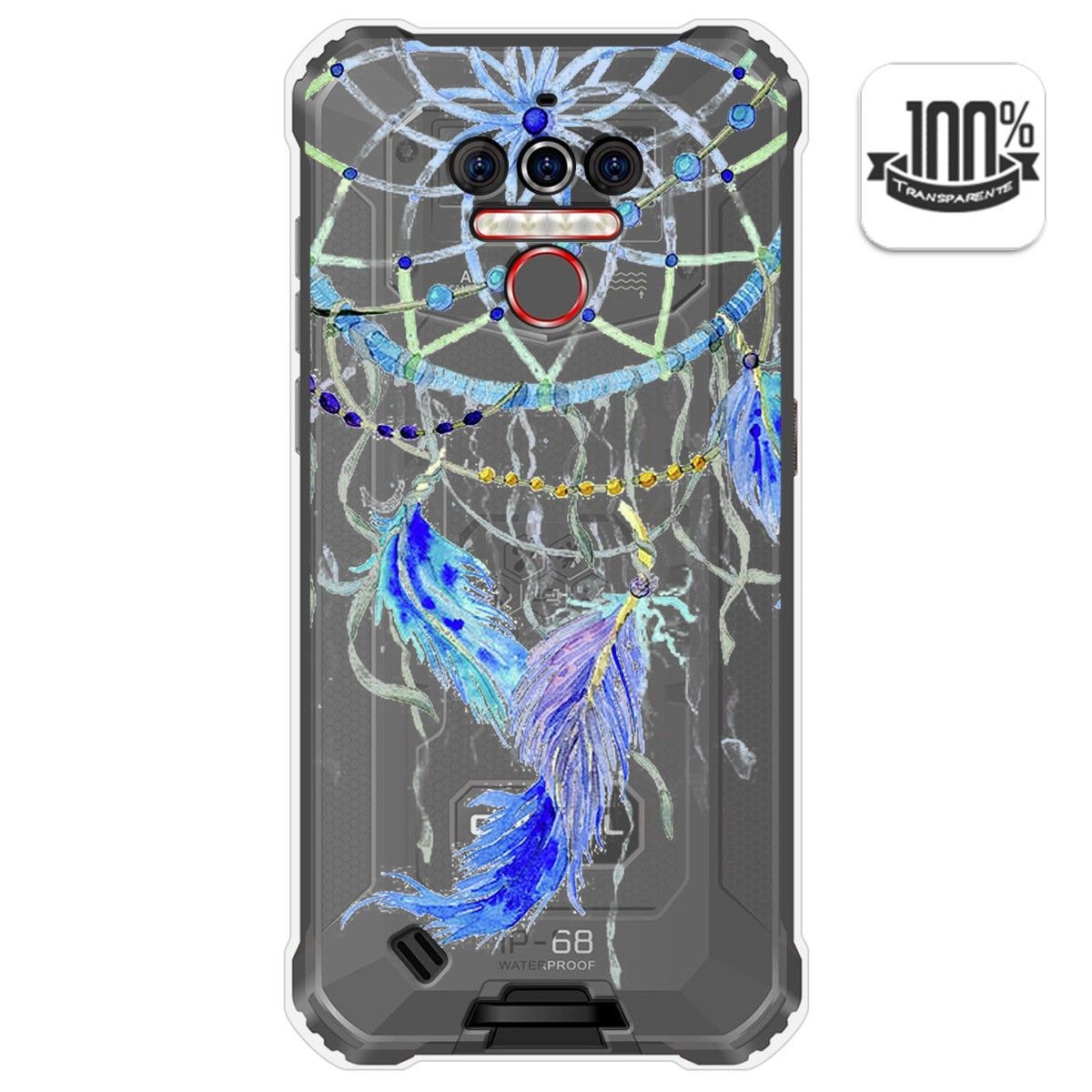 Funda Gel Transparente para Oukitel Wp5 diseño Plumas Dibujos
