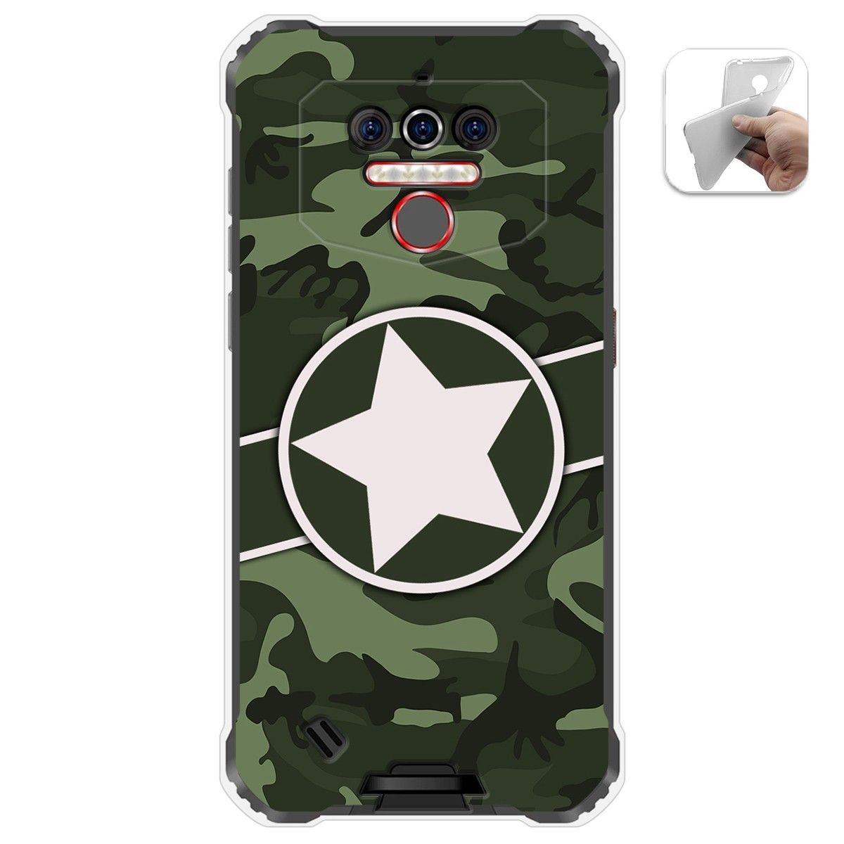 Funda Gel Tpu para Oukitel Wp5 diseño Camuflaje 01 Dibujos