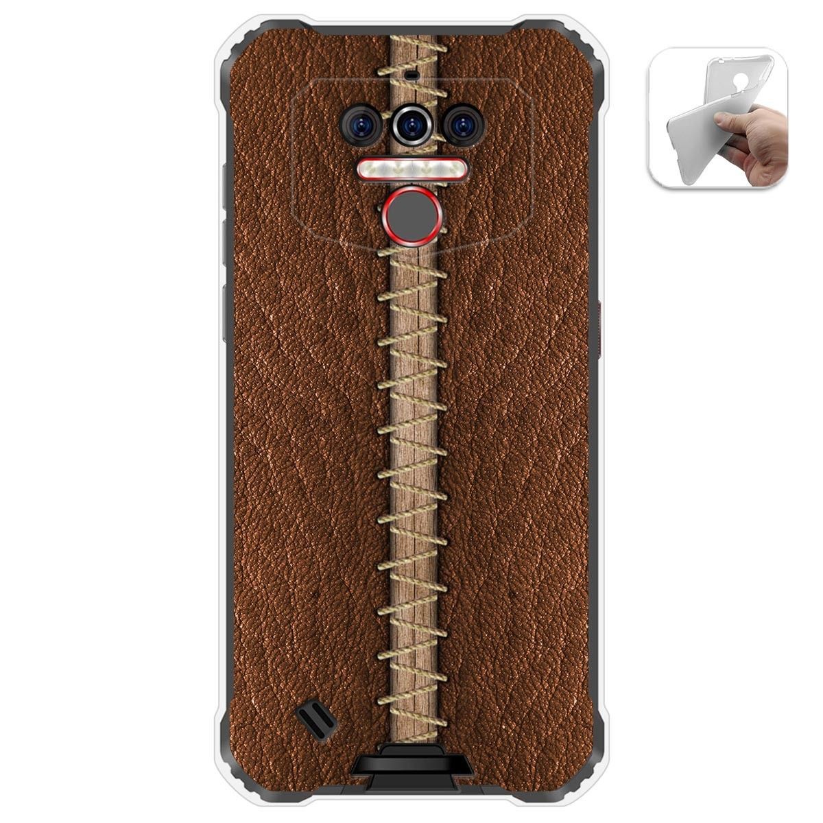Funda Gel Tpu para Oukitel Wp5 diseño Cuero 01 Dibujos
