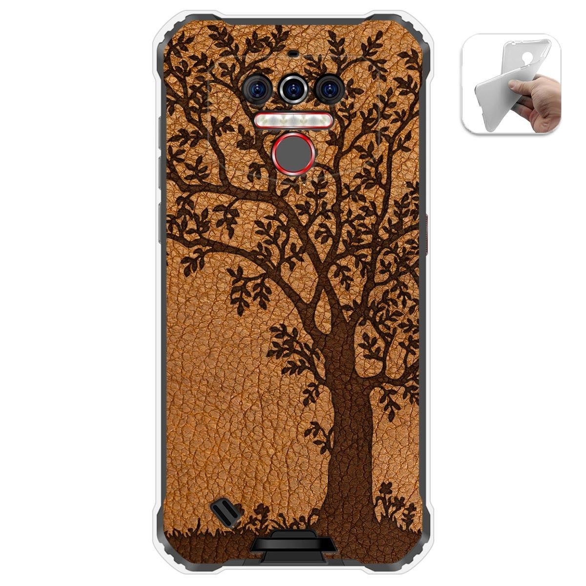 Funda Gel Tpu para Oukitel Wp5 diseño Cuero 03 Dibujos