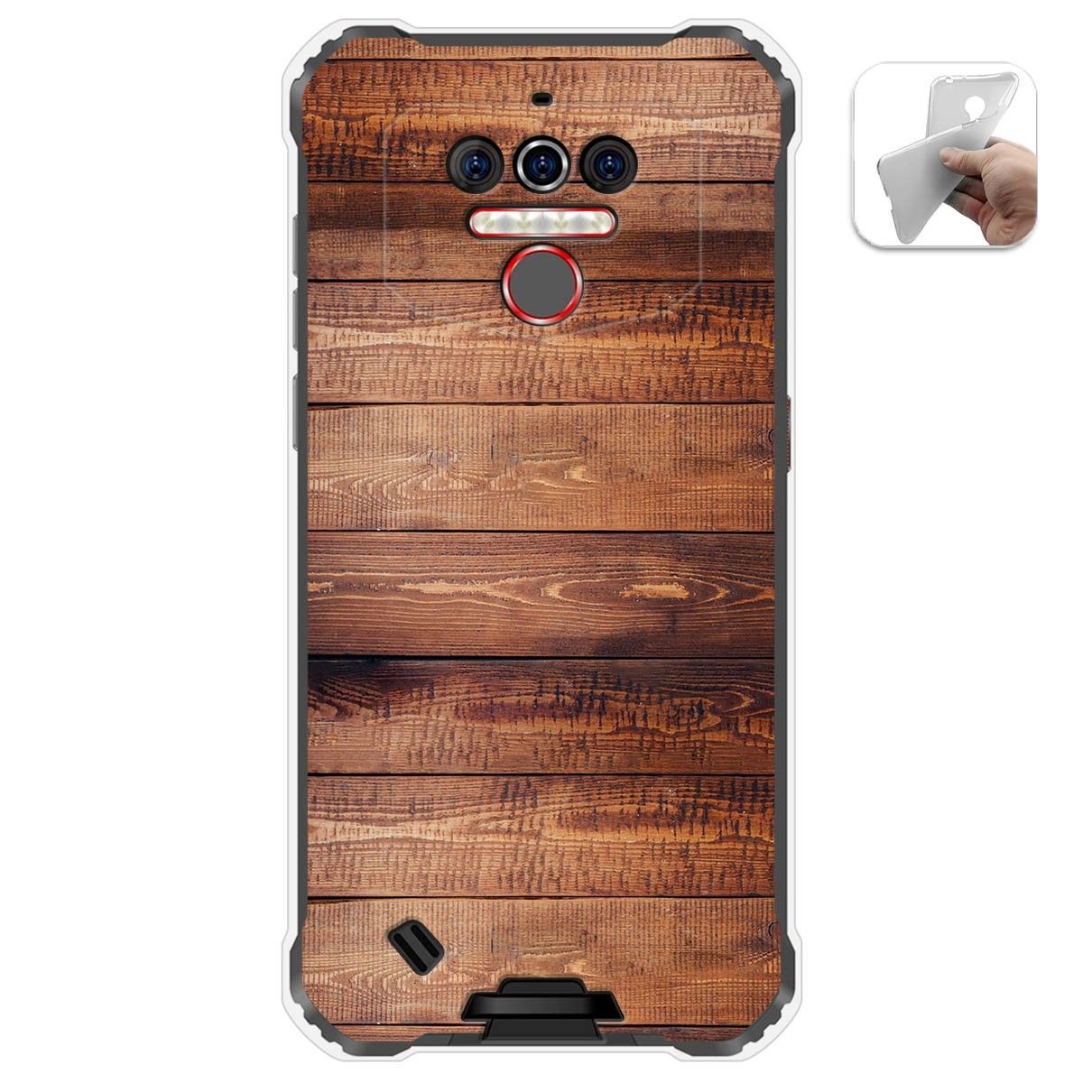 Funda Gel Tpu para Oukitel Wp5 diseño Madera 02 Dibujos
