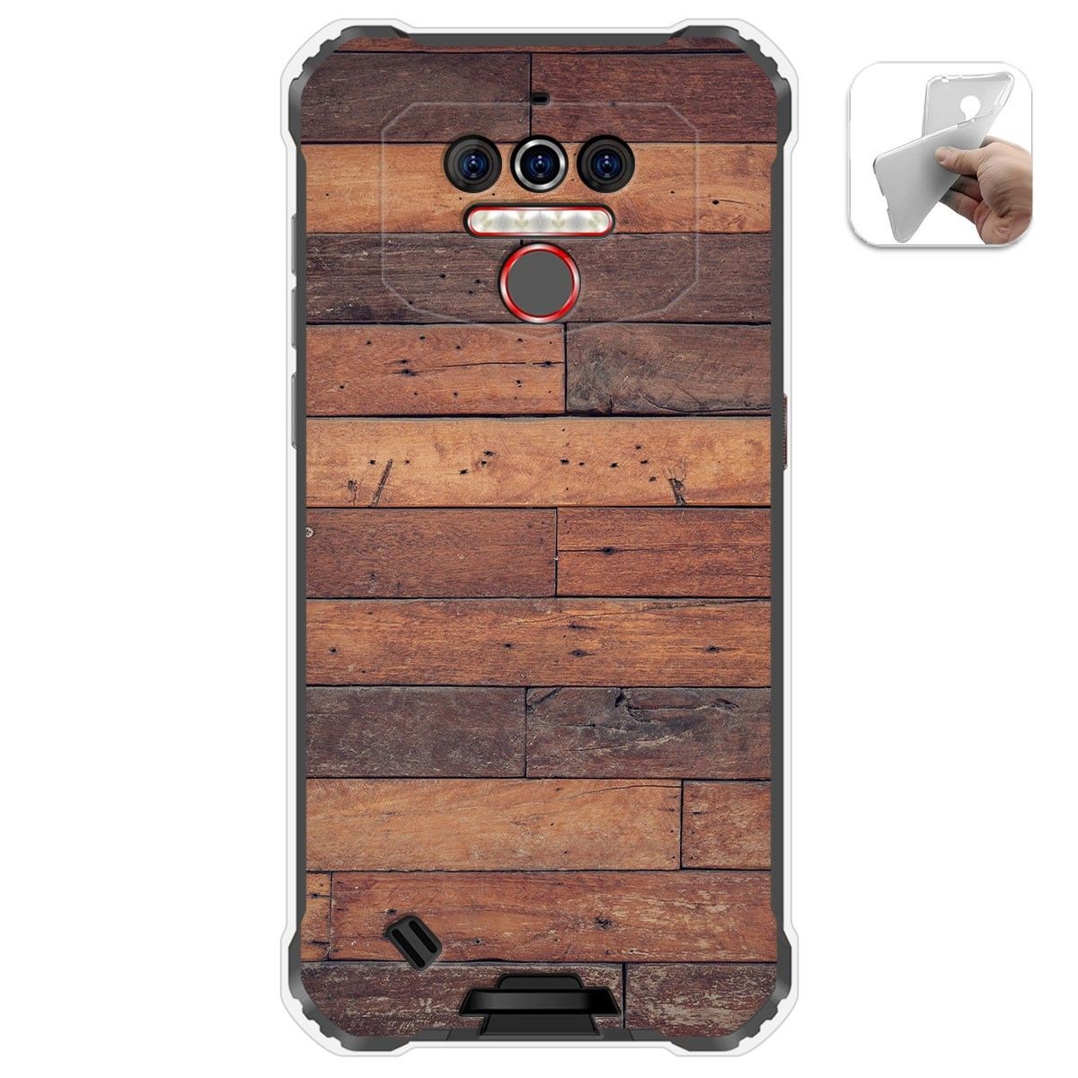 Funda Gel Tpu para Oukitel Wp5 diseño Madera 03 Dibujos