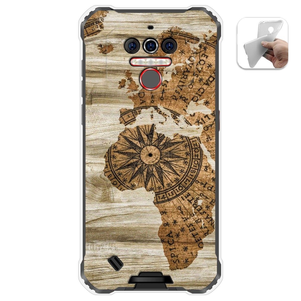 Funda Gel Tpu para Oukitel Wp5 diseño Madera 07 Dibujos