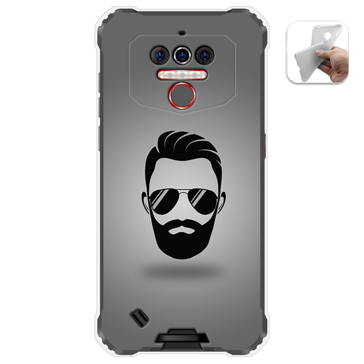 Funda Gel Tpu para Oukitel Wp5 diseño Barba Dibujos