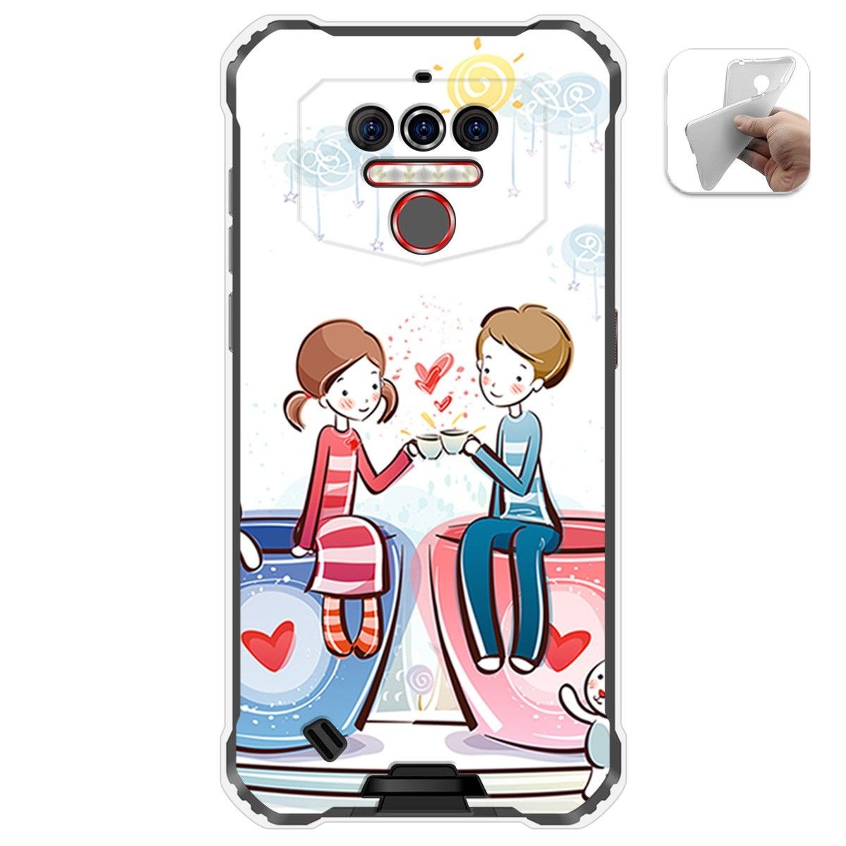 Funda Gel Tpu para Oukitel Wp5 diseño Café Dibujos