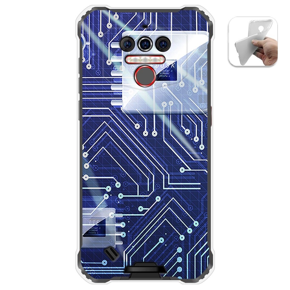 Funda Gel Tpu para Oukitel Wp5 diseño Circuito Dibujos