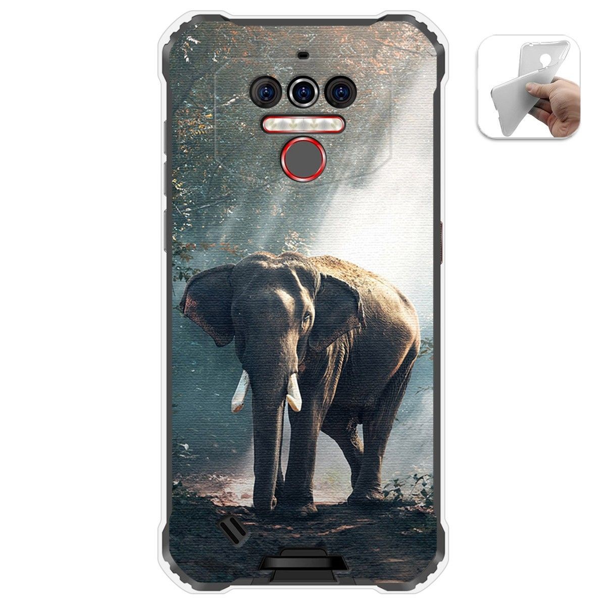 Funda Gel Tpu para Oukitel Wp5 diseño Elefante Dibujos