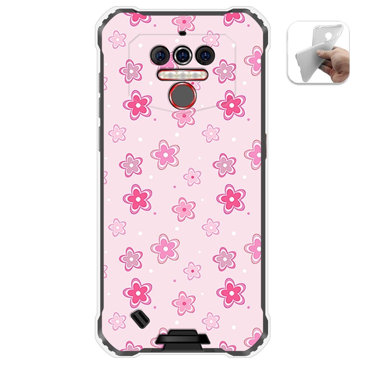Funda Gel Tpu para Oukitel Wp5 diseño Flores Dibujos