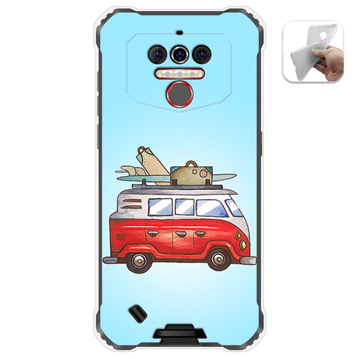 Funda Gel Tpu para Oukitel Wp5 diseño Furgoneta Dibujos
