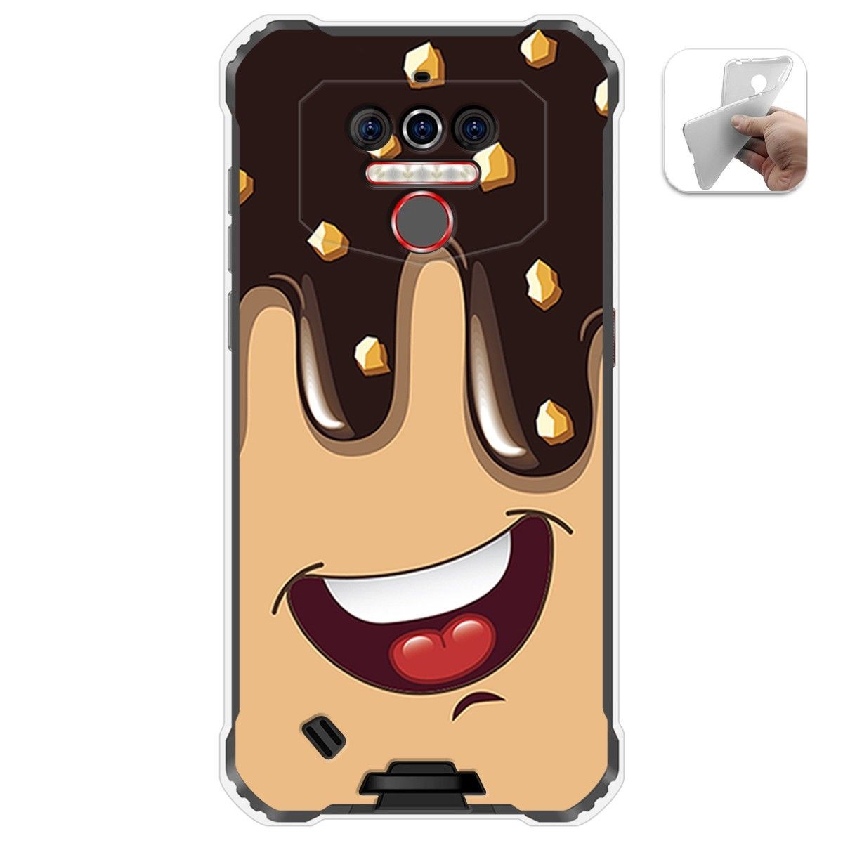 Funda Gel Tpu para Oukitel Wp5 diseño Helado Chocolate Dibujos