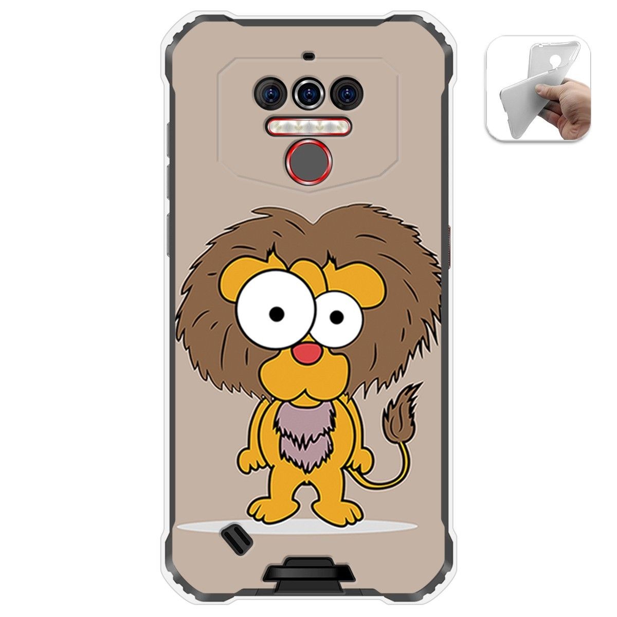 Funda Gel Tpu para Oukitel Wp5 diseño Leon Dibujos