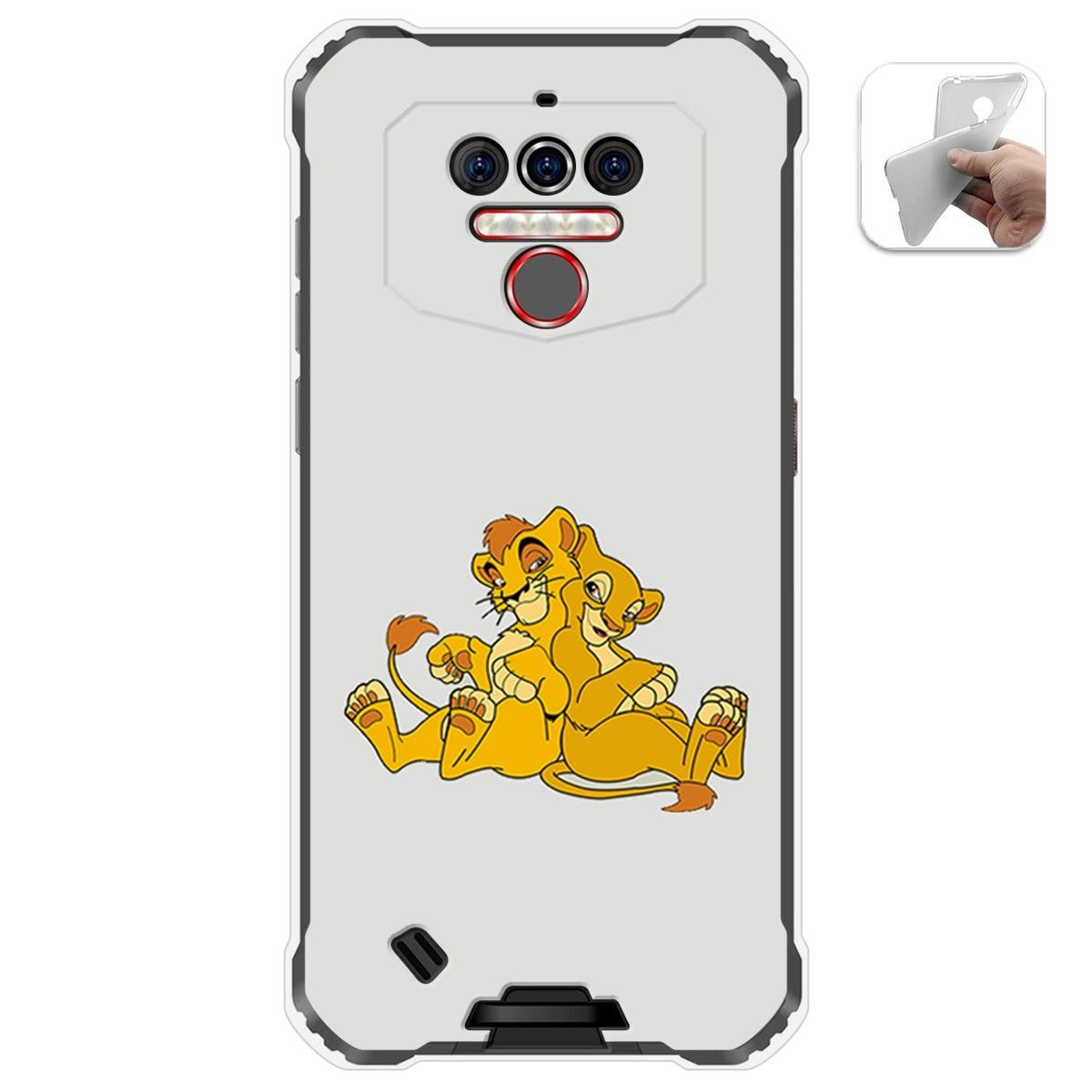 Funda Gel Tpu para Oukitel Wp5 diseño Leones Dibujos