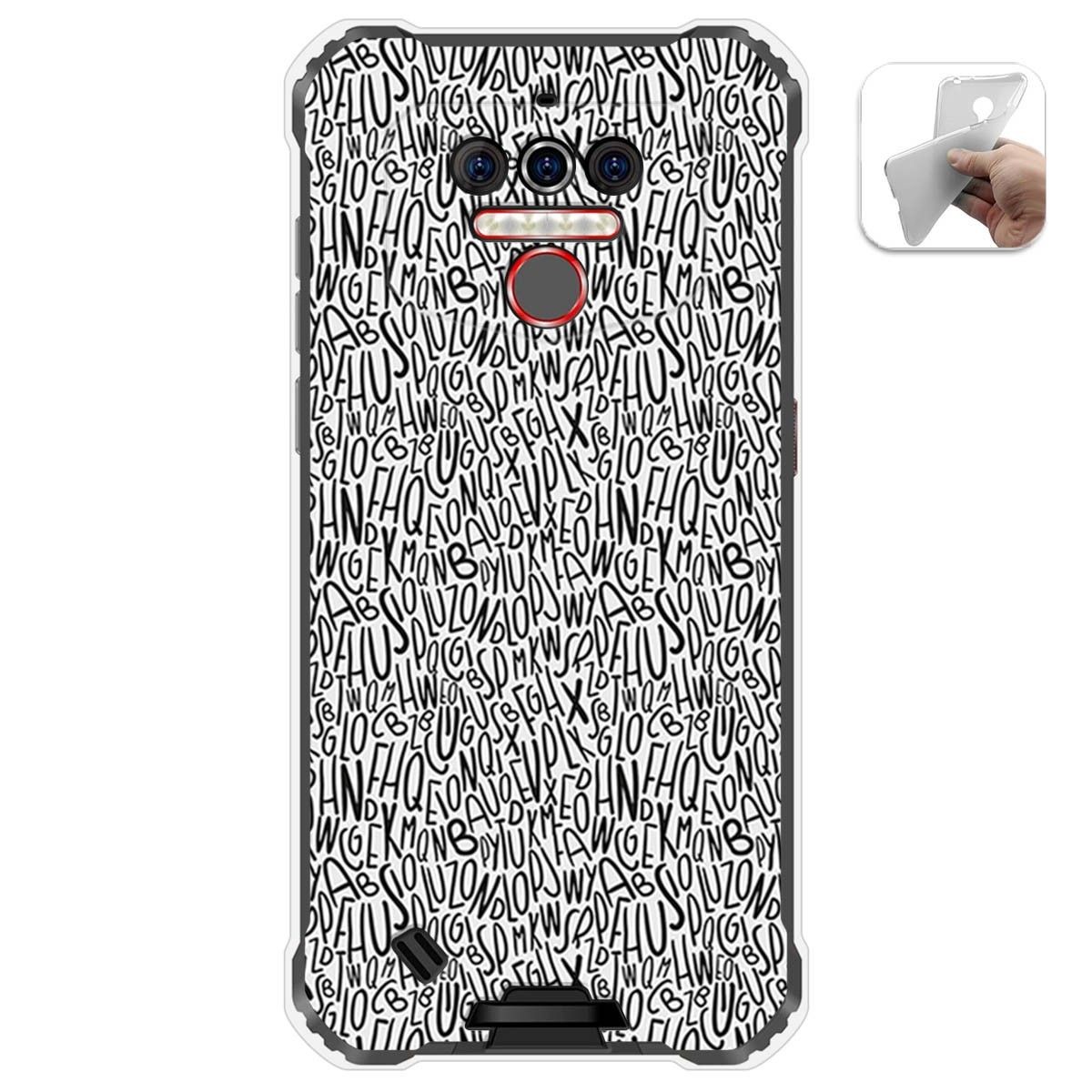 Funda Gel Tpu para Oukitel Wp5 diseño Letras Dibujos