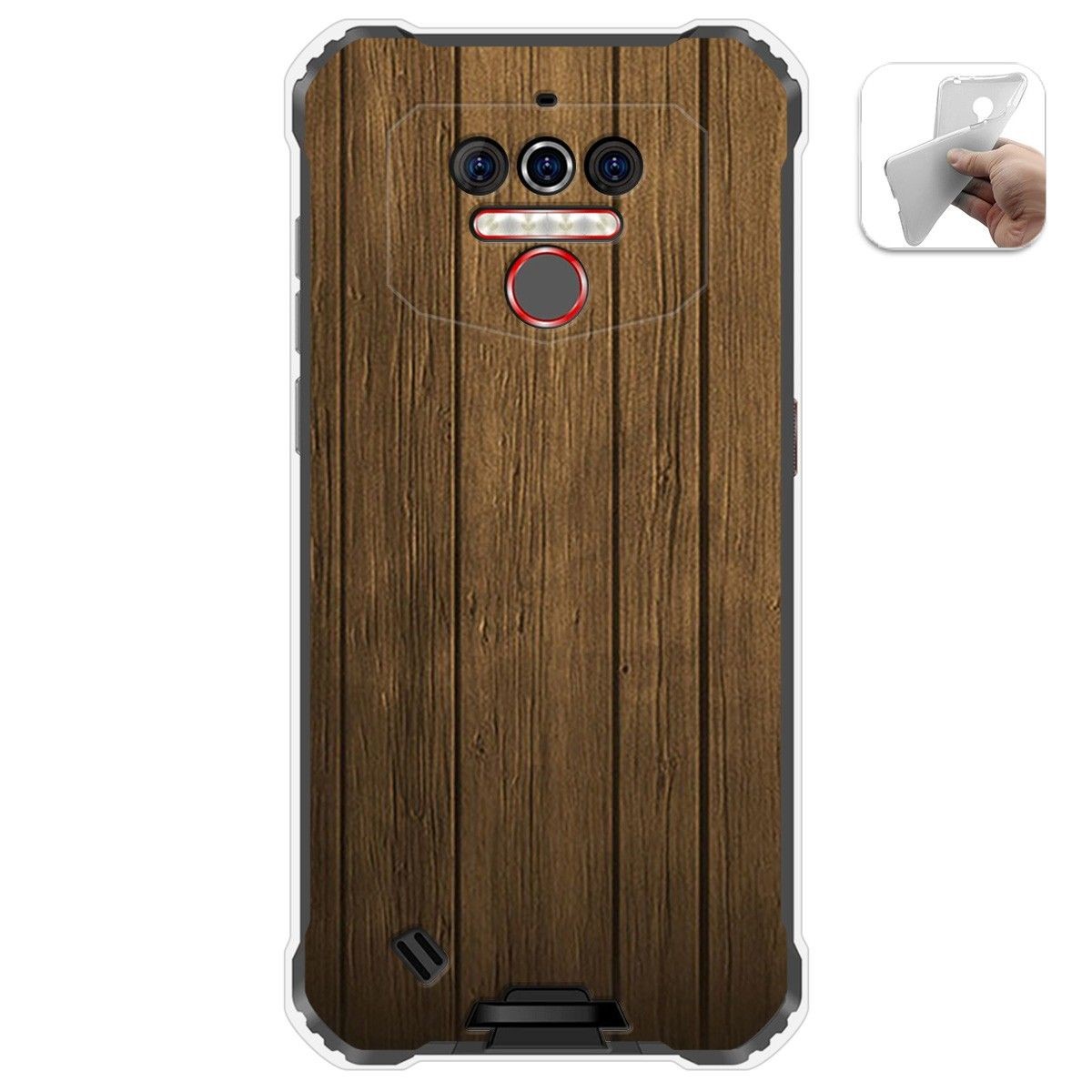 Funda Gel Tpu para Oukitel Wp5 diseño Madera Dibujos