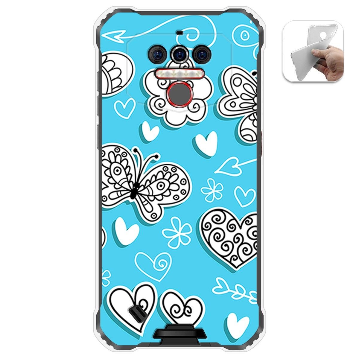 Funda Gel Tpu para Oukitel Wp5 diseño Mariposas Dibujos
