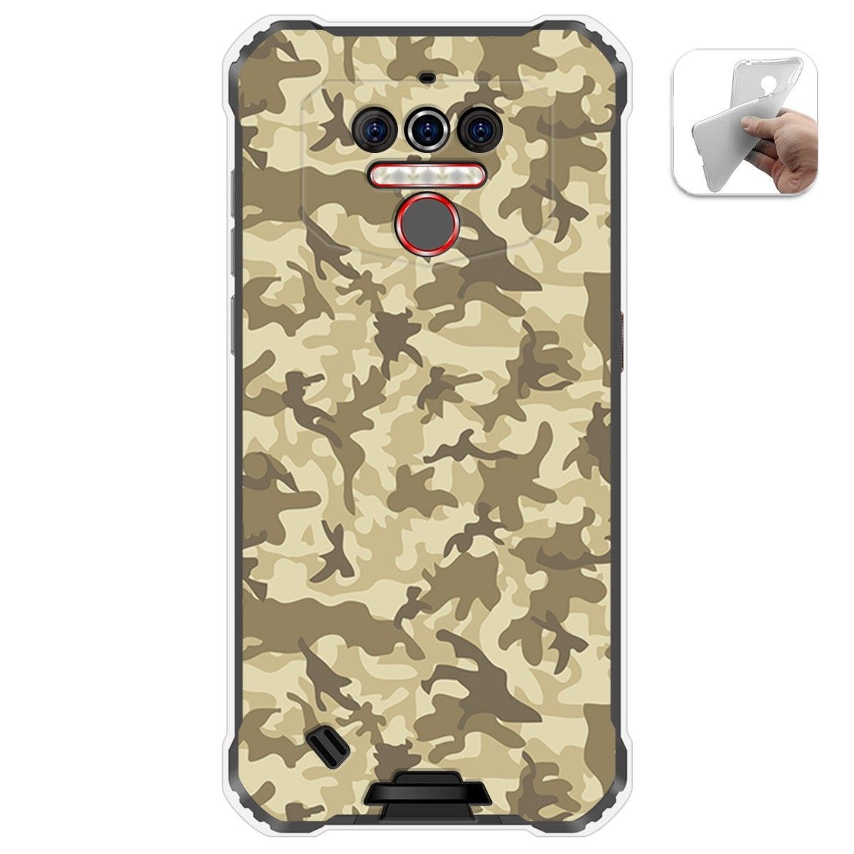 Funda Gel Tpu para Oukitel Wp5 diseño Sand Camuflaje Dibujos