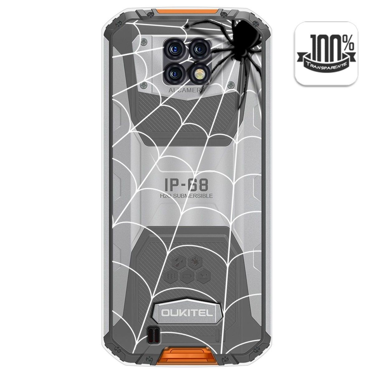 Funda Gel Transparente para Oukitel Wp6 diseño Araña Dibujos