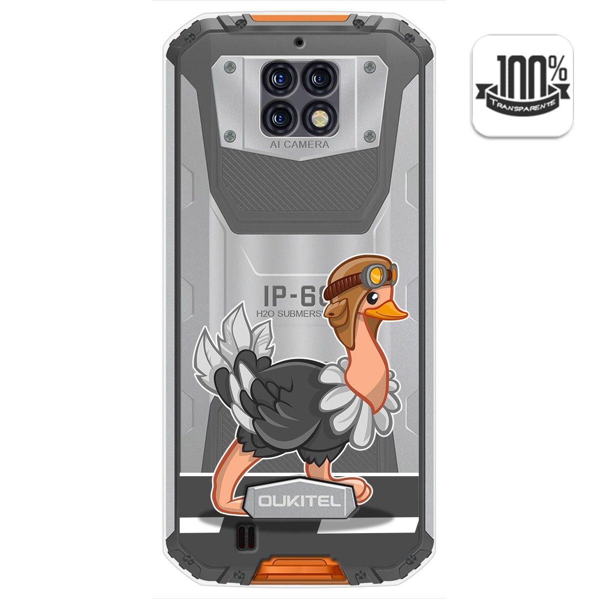 Funda Gel Transparente para Oukitel Wp6 diseño Avestruz Dibujos