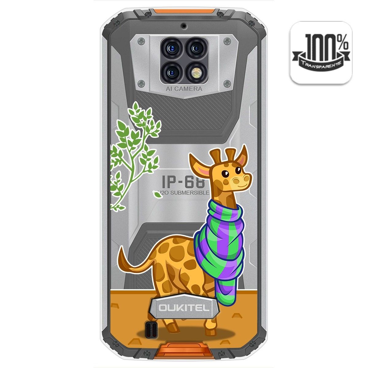 Funda Gel Transparente para Oukitel Wp6 diseño Jirafa Dibujos