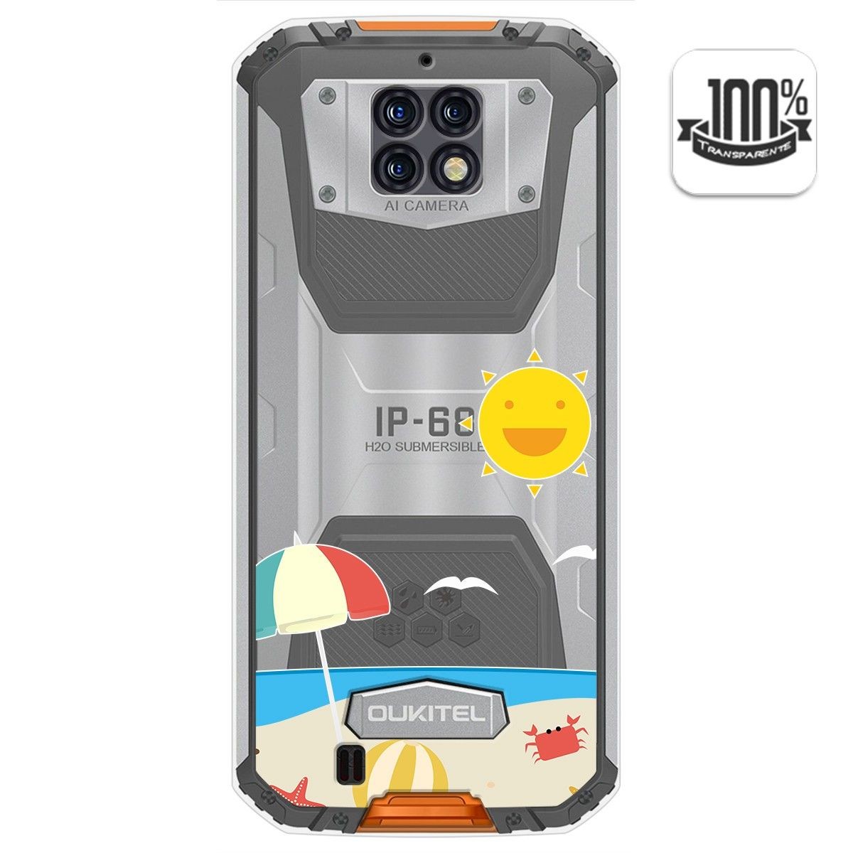 Funda Gel Transparente para Oukitel Wp6 diseño Playa Dibujos