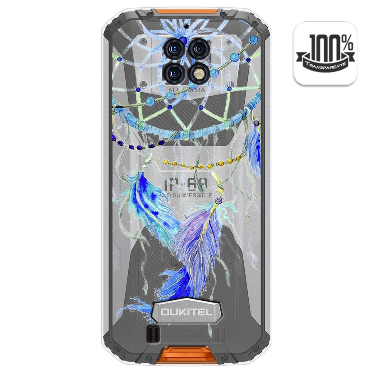 Funda Gel Transparente para Oukitel Wp6 diseño Plumas Dibujos