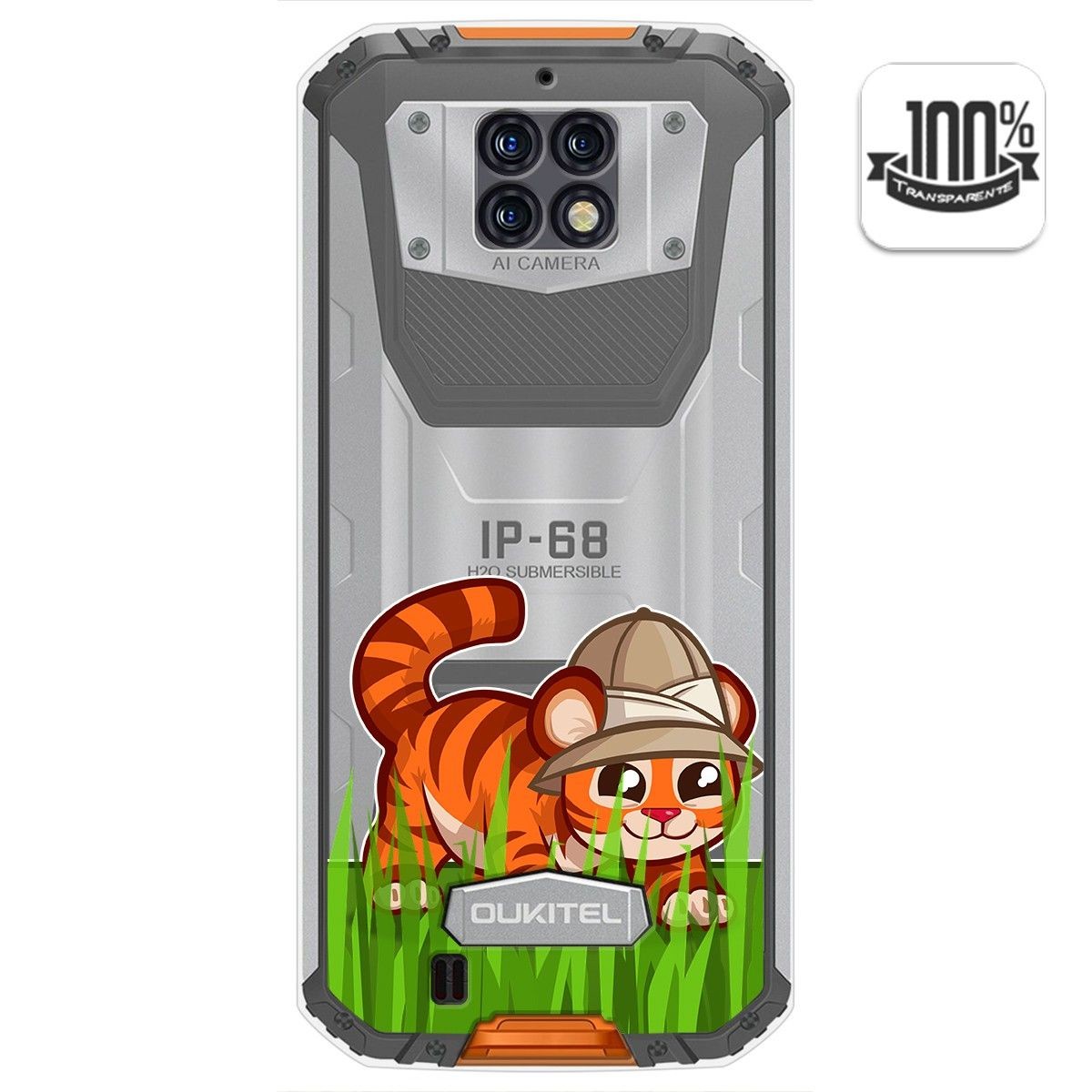 Funda Gel Transparente para Oukitel Wp6 diseño Tigre Dibujos