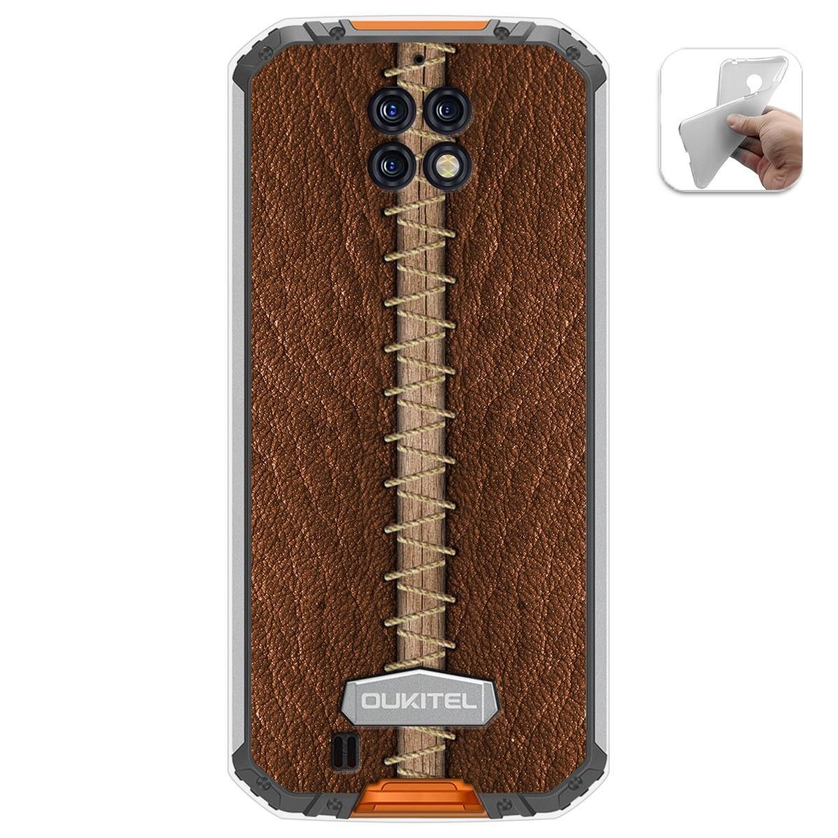 Funda Gel Tpu para Oukitel Wp6 diseño Cuero 01 Dibujos