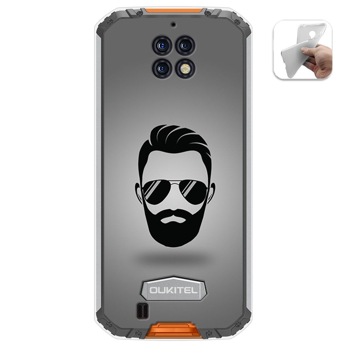 Funda Gel Tpu para Oukitel Wp6 diseño Barba Dibujos
