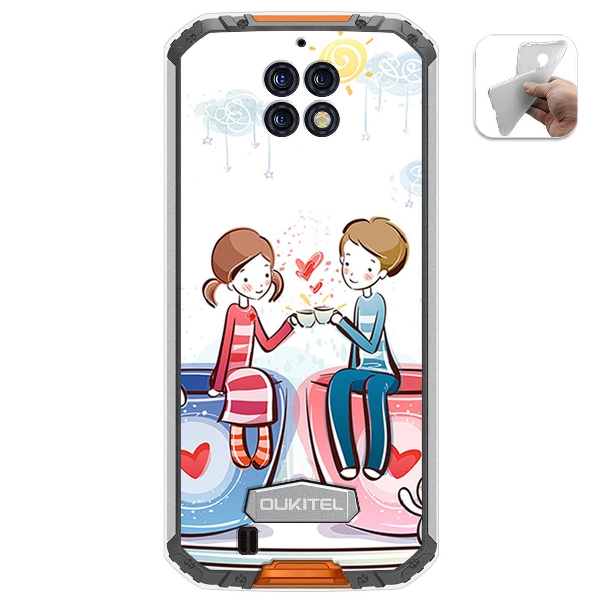 Funda Gel Tpu para Oukitel Wp6 diseño Café Dibujos