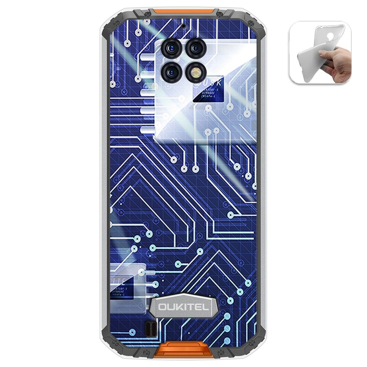 Funda Gel Tpu para Oukitel Wp6 diseño Circuito Dibujos