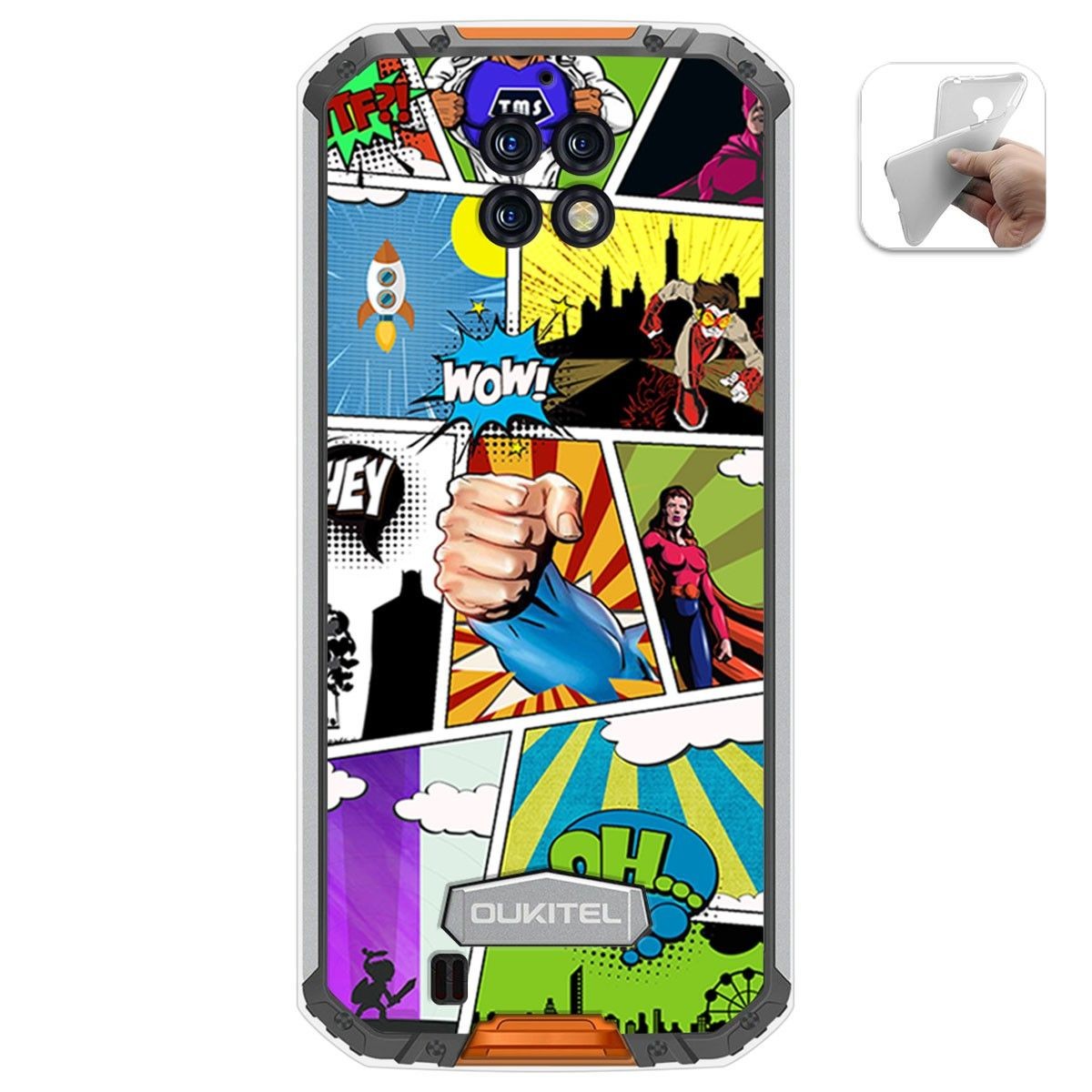 Funda Gel Tpu para Oukitel Wp6 diseño Comic Dibujos