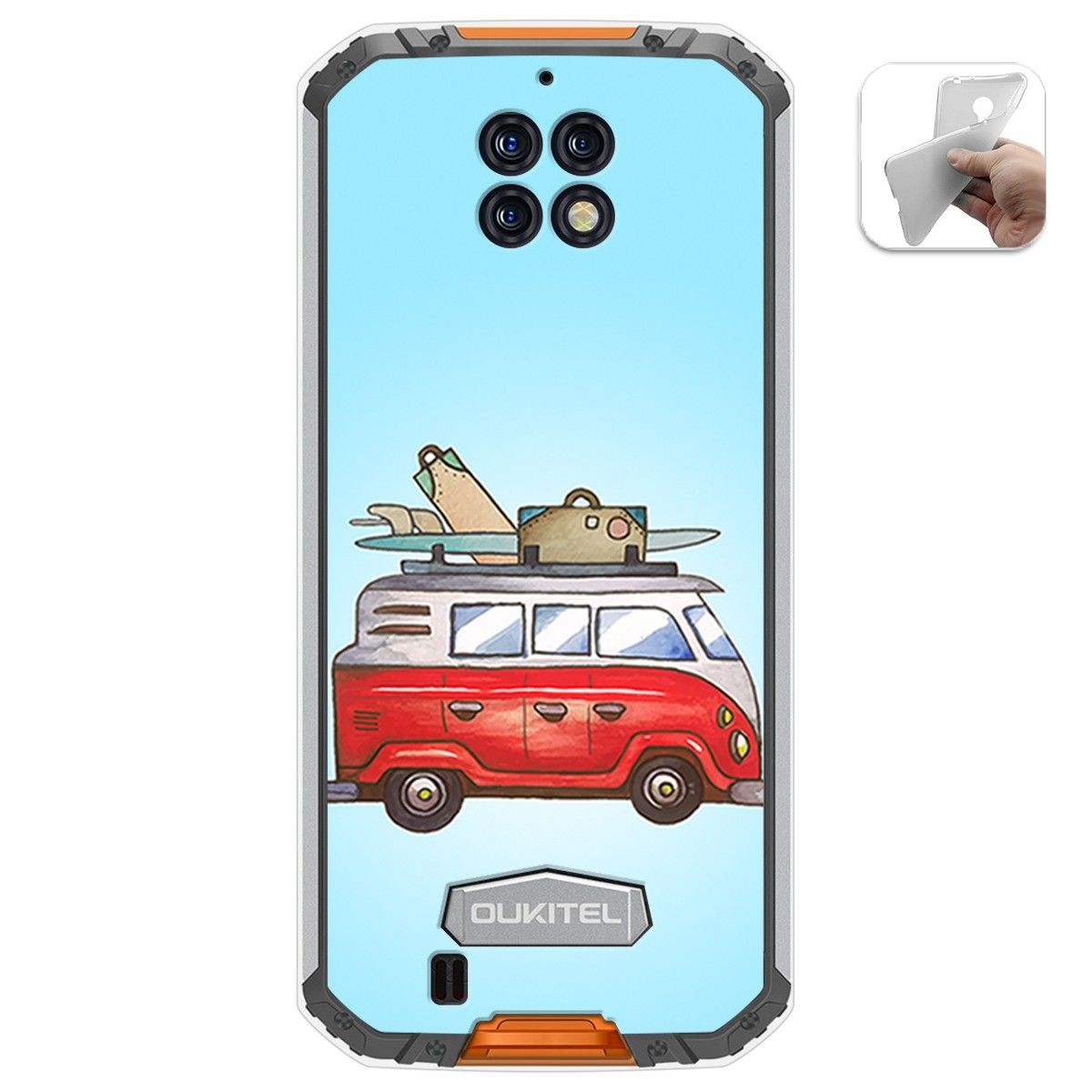 Funda Gel Tpu para Oukitel Wp6 diseño Furgoneta Dibujos