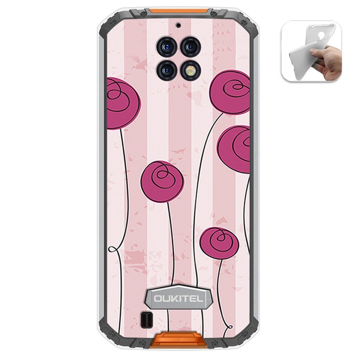 Funda Gel Tpu para Oukitel Wp6 diseño Flores Vintage Dibujos