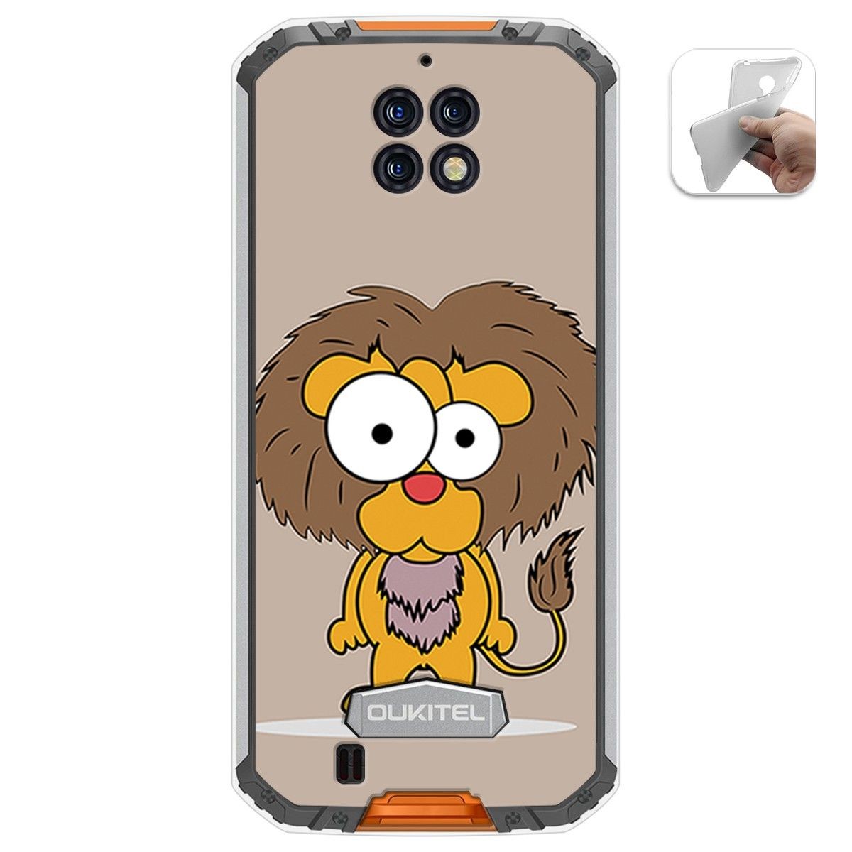 Funda Gel Tpu para Oukitel Wp6 diseño Leon Dibujos