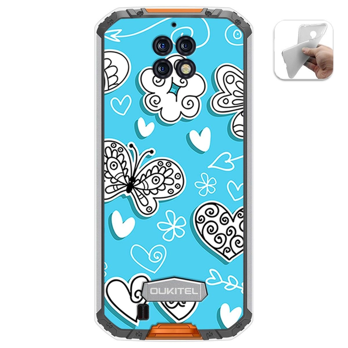 Funda Gel Tpu para Oukitel Wp6 diseño Mariposas Dibujos