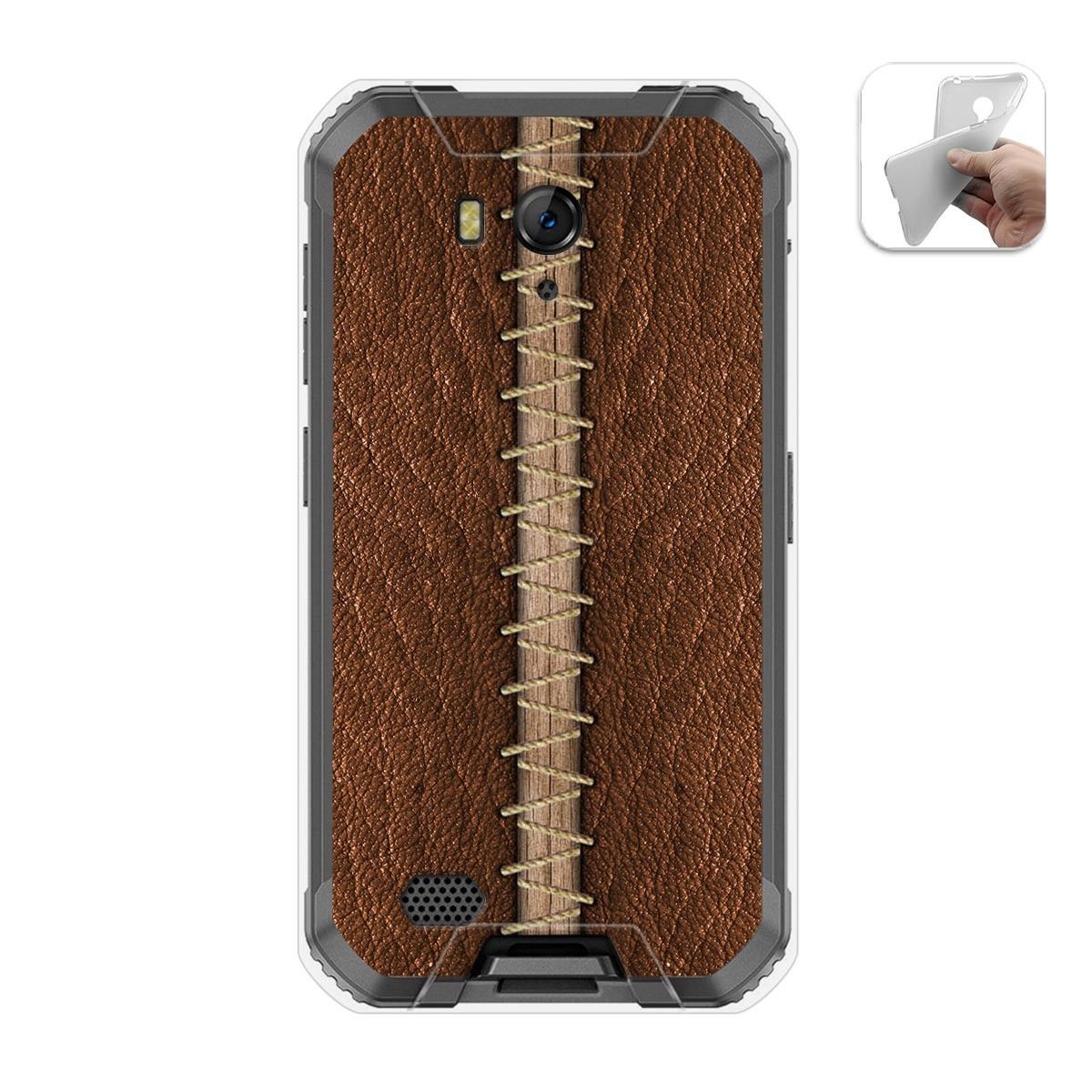 Funda Gel Tpu para Ulefone Armor X6 diseño Cuero 01 Dibujos