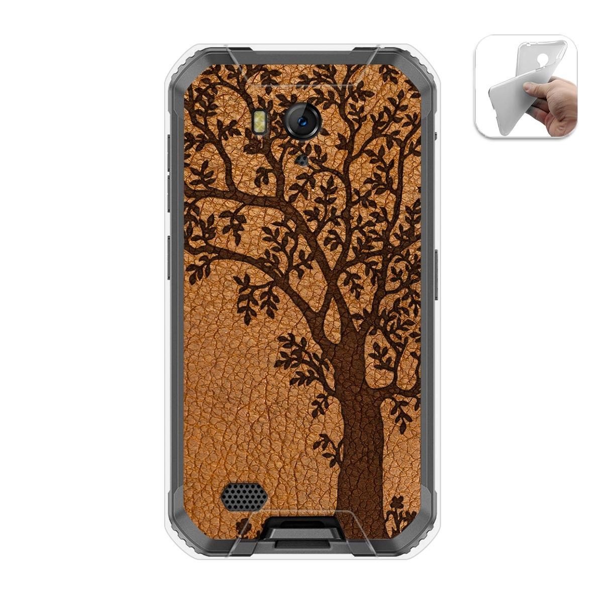 Funda Gel Tpu para Ulefone Armor X6 diseño Cuero 03 Dibujos