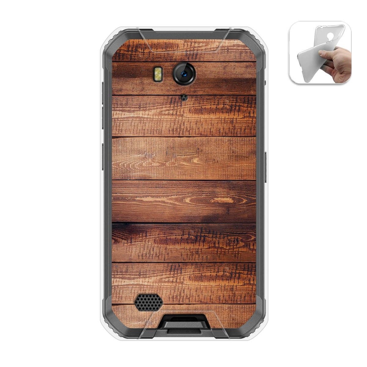 Funda Gel Tpu para Ulefone Armor X6 diseño Madera 02 Dibujos