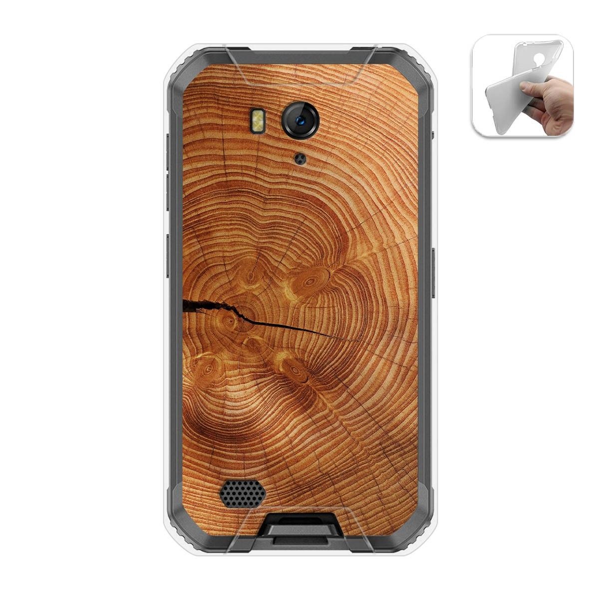 Funda Gel Tpu para Ulefone Armor X6 diseño Madera 04 Dibujos