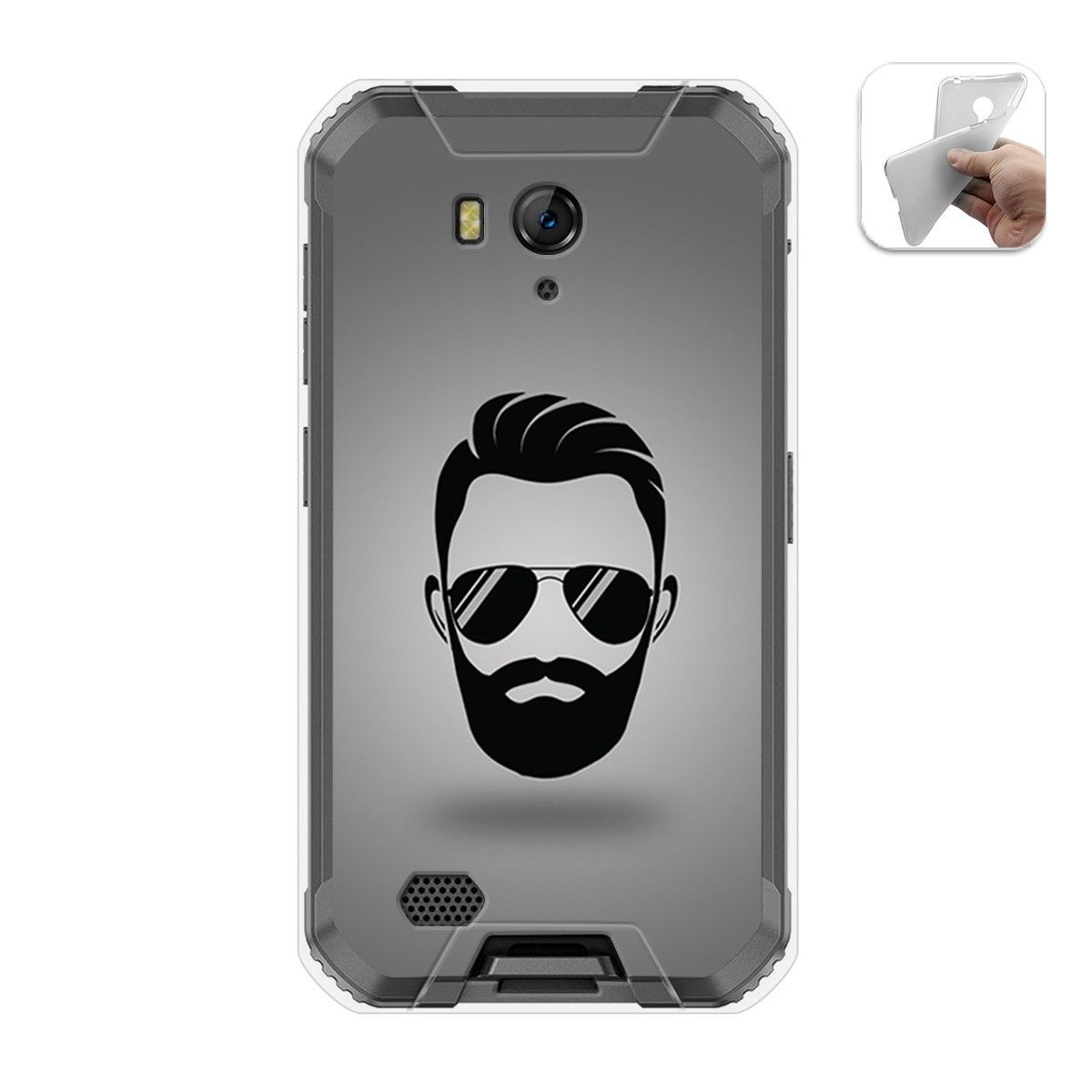 Funda Gel Tpu para Ulefone Armor X6 diseño Barba Dibujos