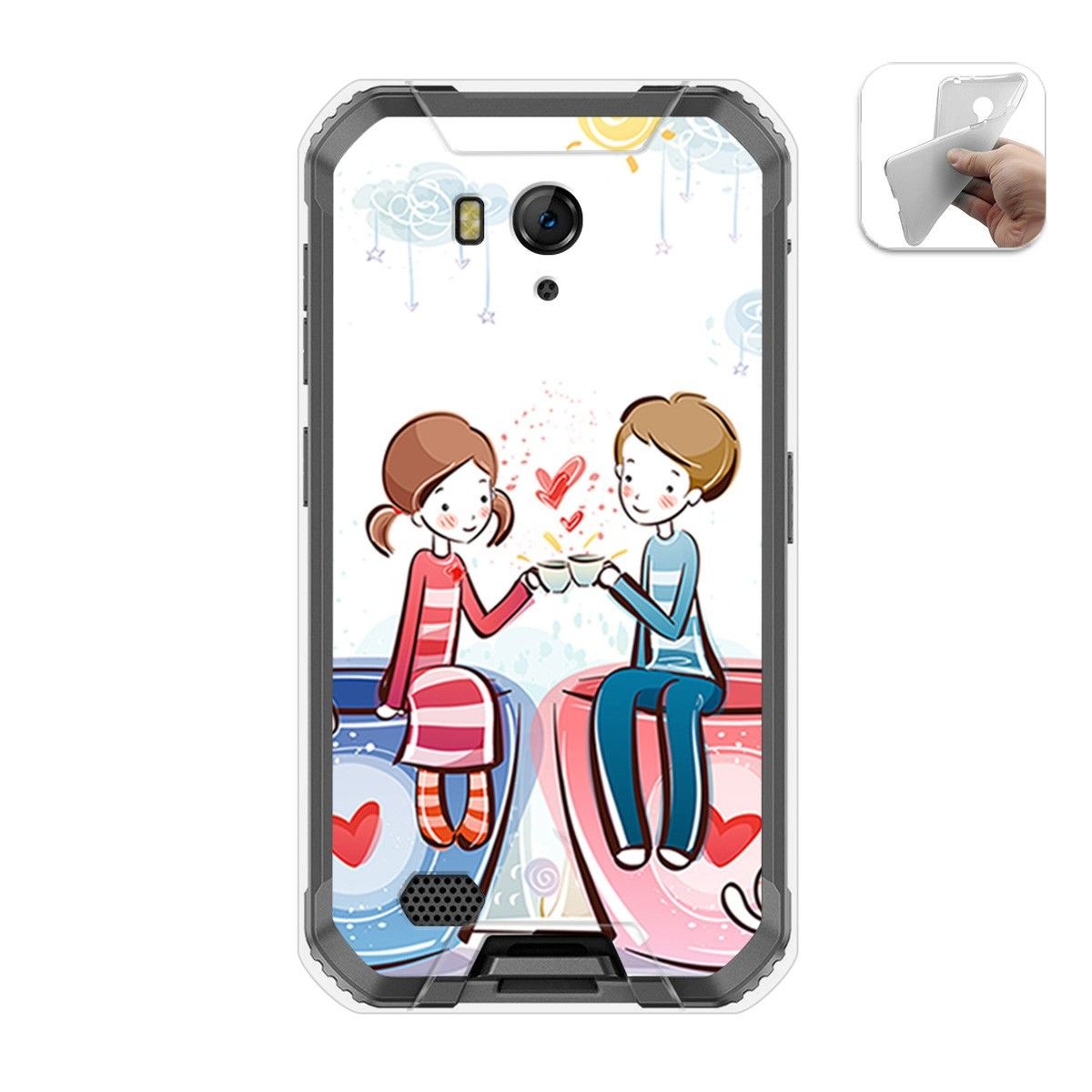 Funda Gel Tpu para Ulefone Armor X6 diseño Café Dibujos