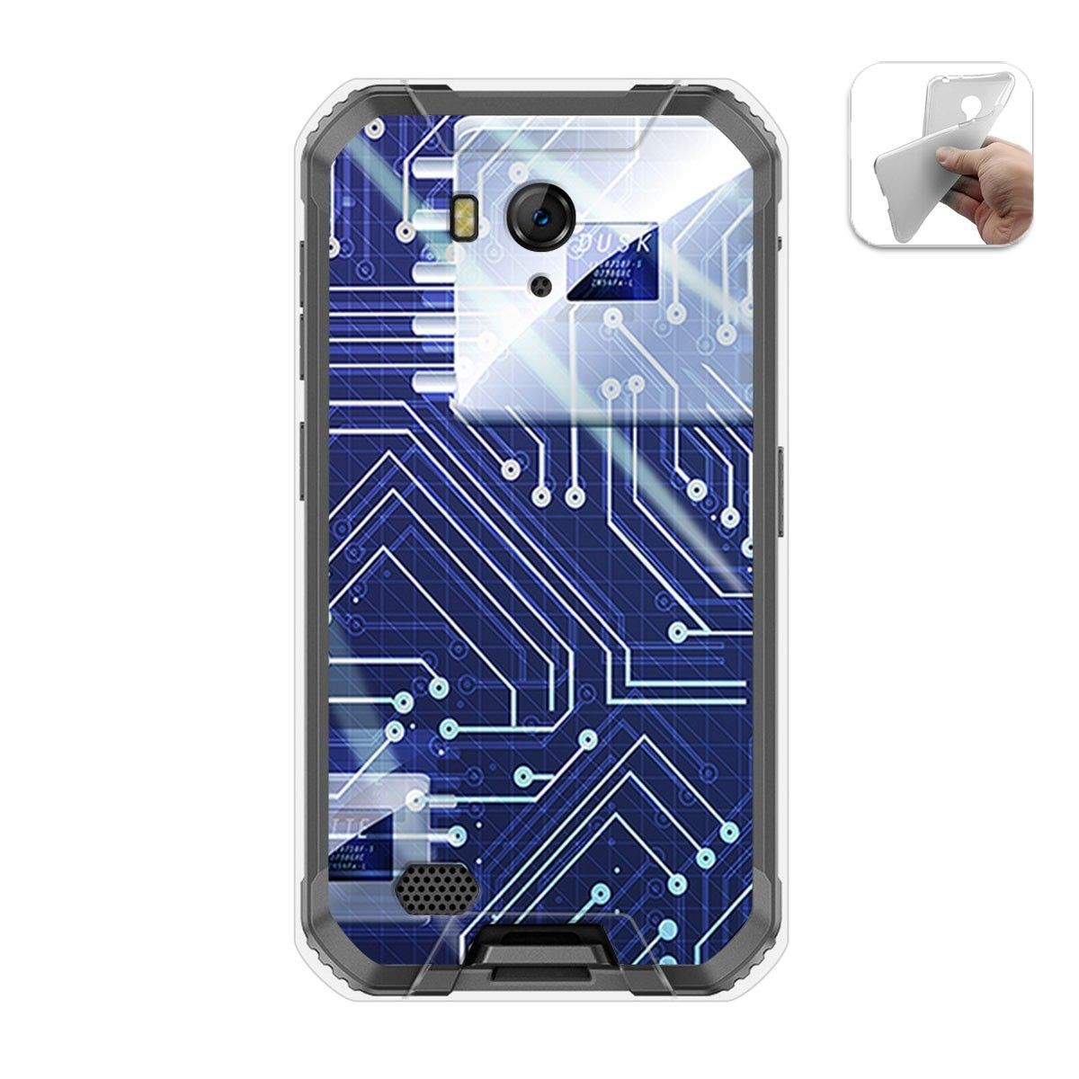 Funda Gel Tpu para Ulefone Armor X6 diseño Circuito Dibujos
