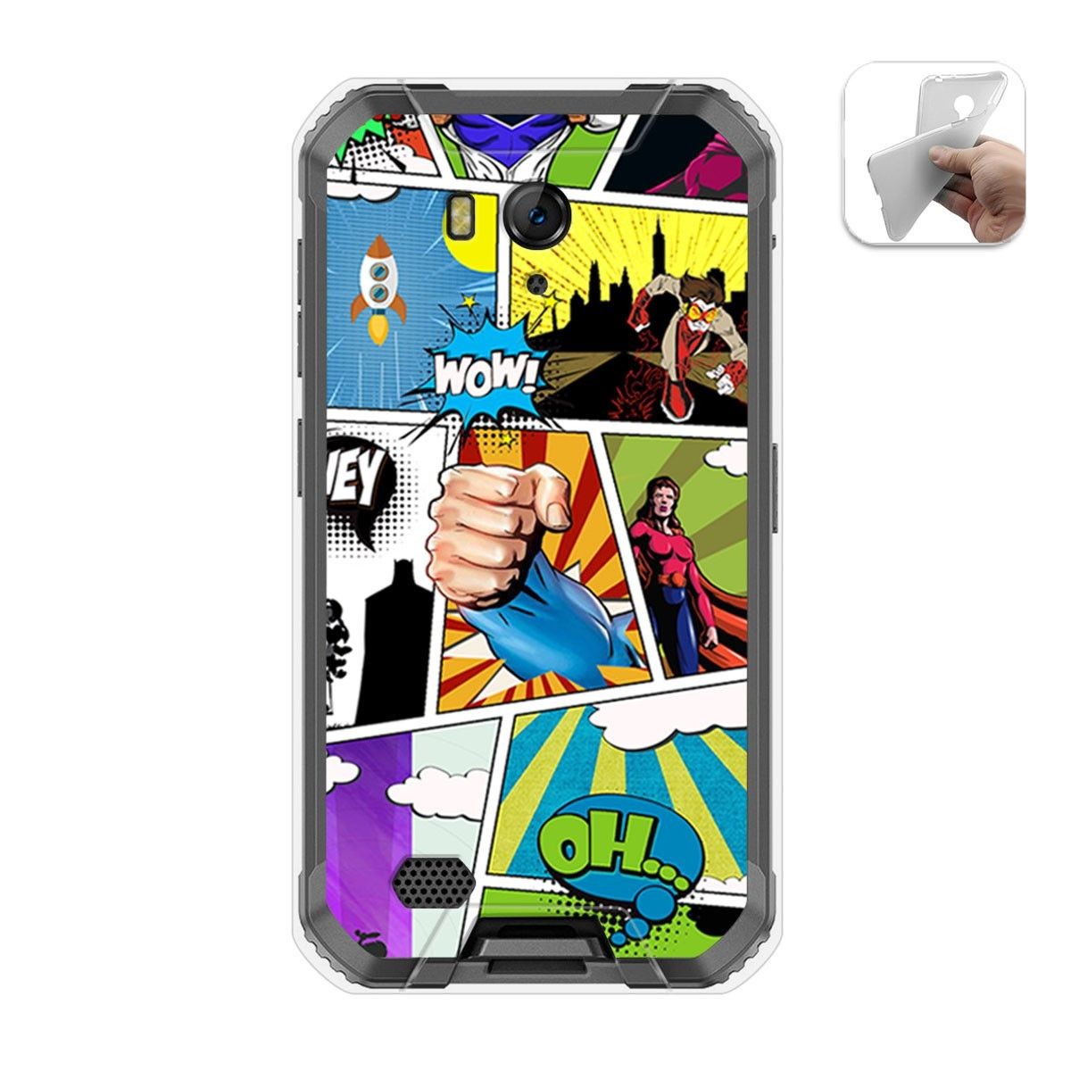 Funda Gel Tpu para Ulefone Armor X6 diseño Comic Dibujos