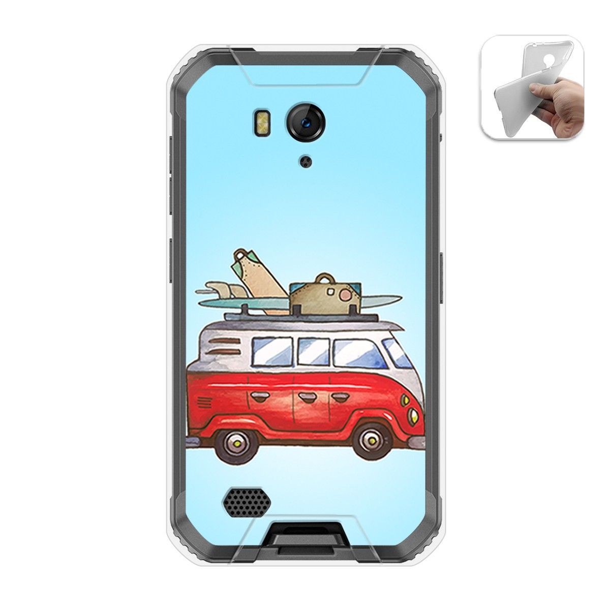 Funda Gel Tpu para Ulefone Armor X6 diseño Furgoneta Dibujos