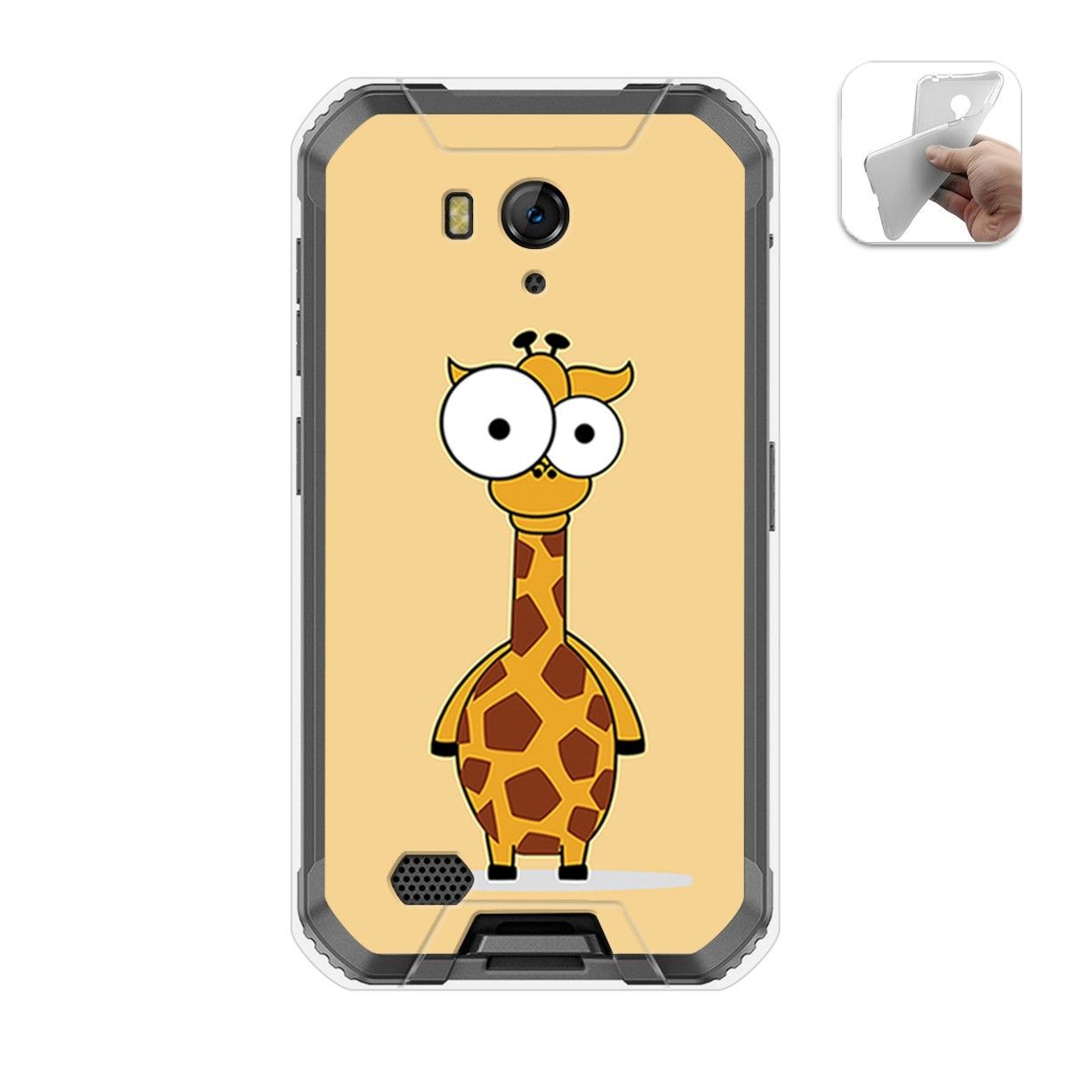 Funda Gel Tpu para Ulefone Armor X6 diseño Jirafa Dibujos