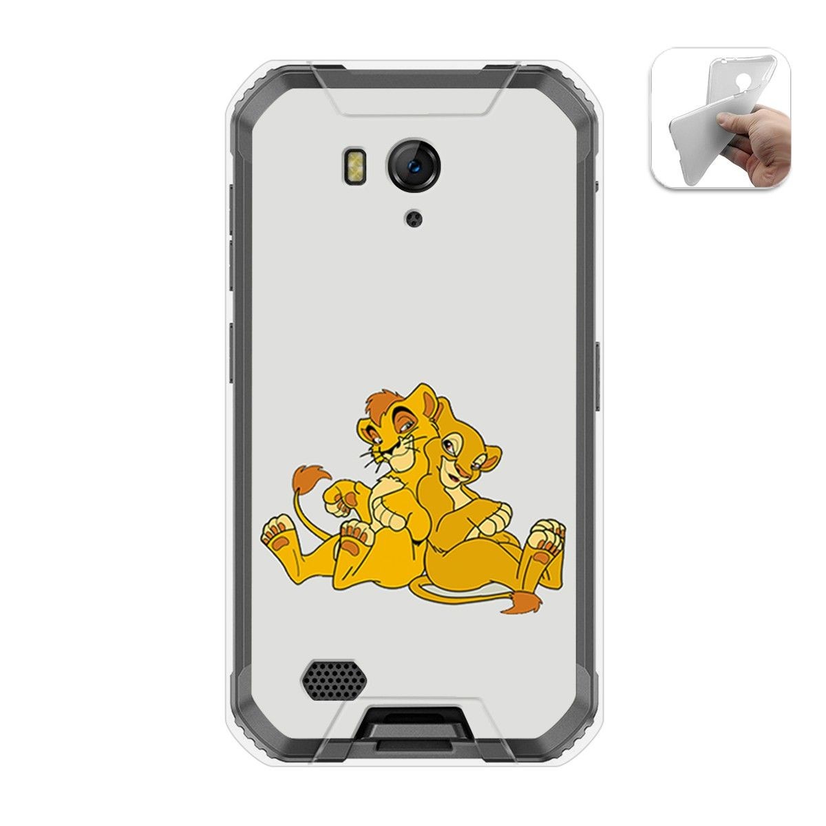 Funda Gel Tpu para Ulefone Armor X6 diseño Leones Dibujos