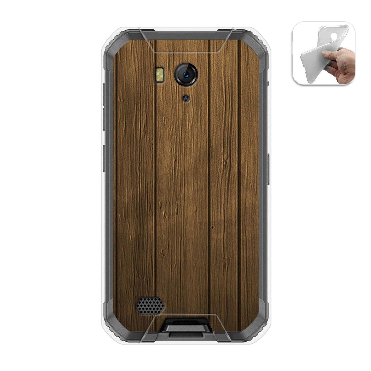 Funda Gel Tpu para Ulefone Armor X6 diseño Madera Dibujos