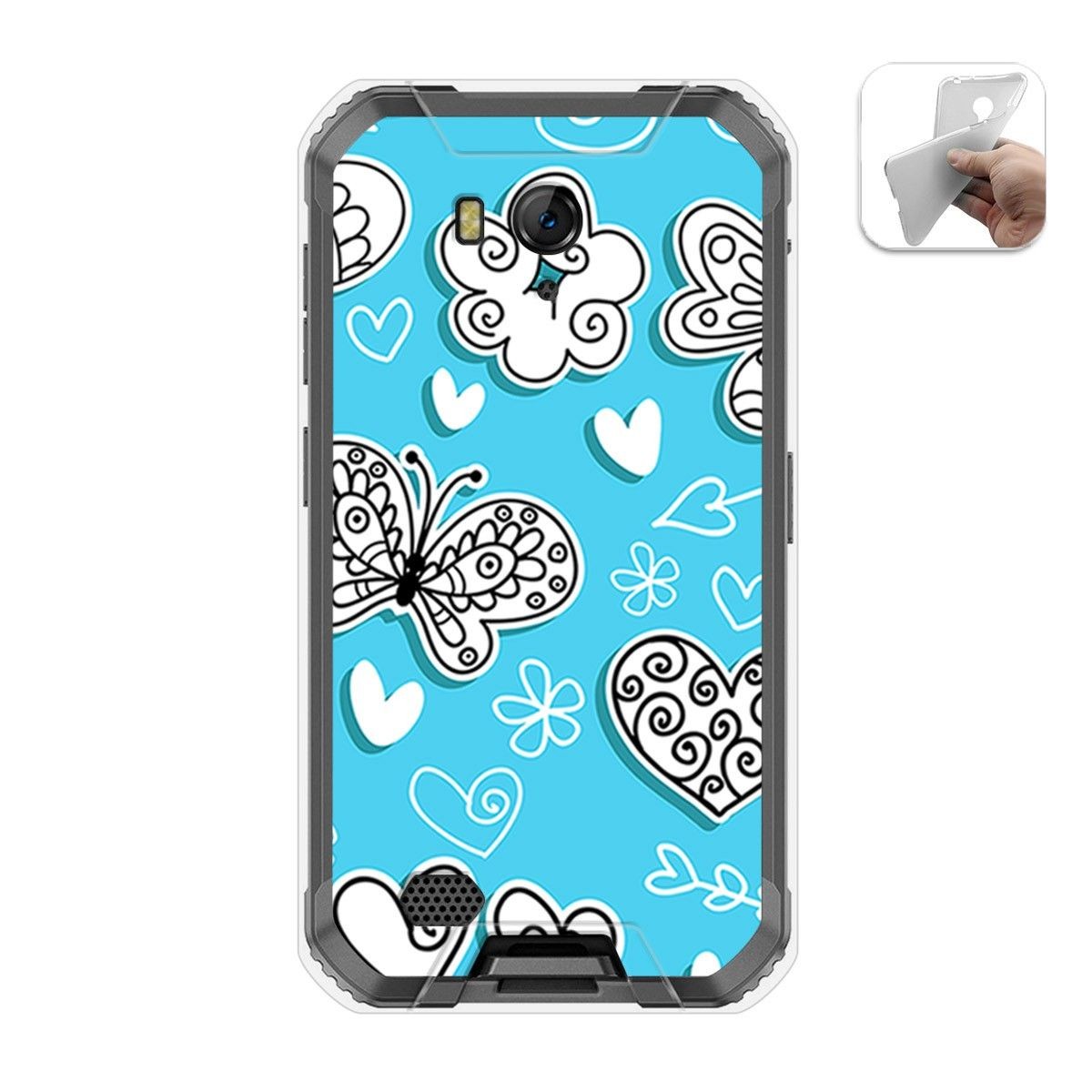 Funda Gel Tpu para Ulefone Armor X6 diseño Mariposas Dibujos
