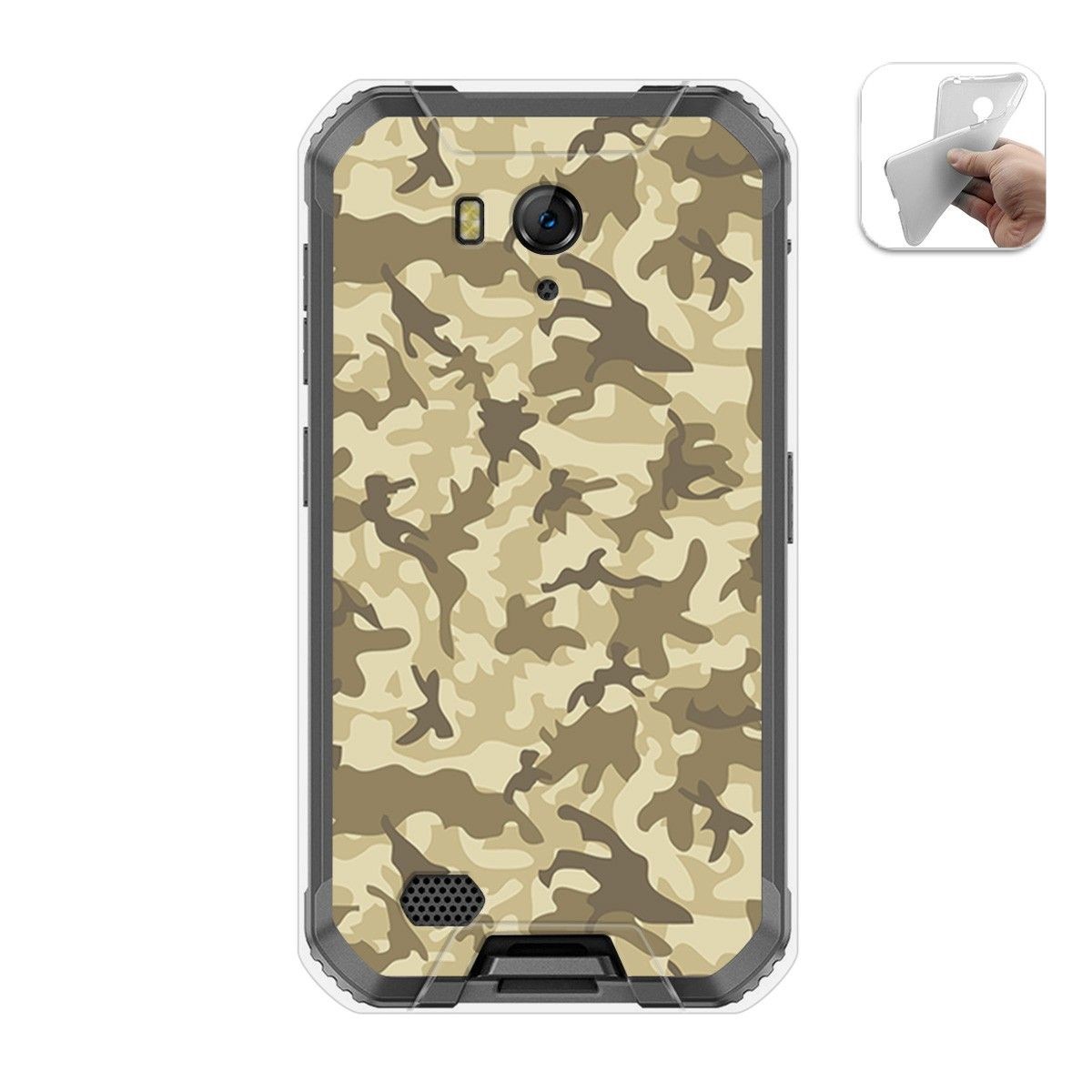 Funda Gel Tpu para Ulefone Armor X6 diseño Sand Camuflaje Dibujos